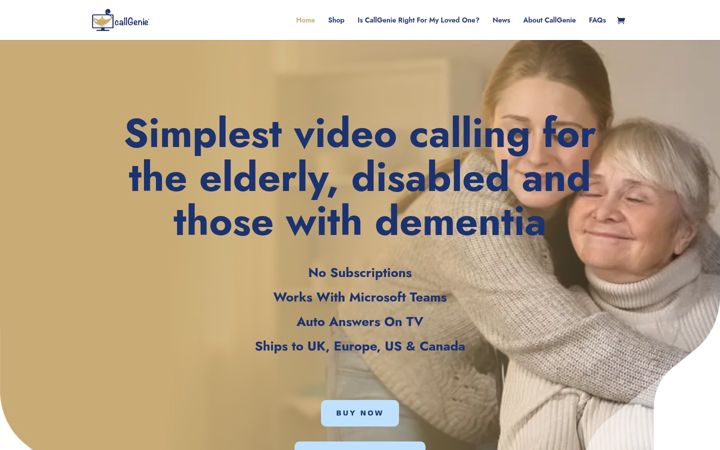 Screenshot of callgenietv.com