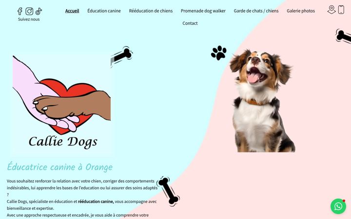 Screenshot of callie-dogs-education-canine.fr