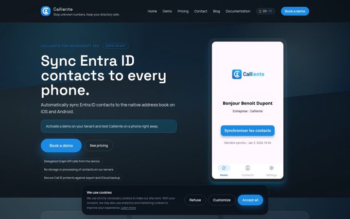 Screenshot of calliente.app