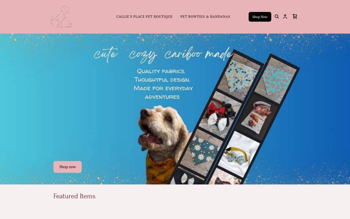 Screenshot of calliesplacepetboutique.com