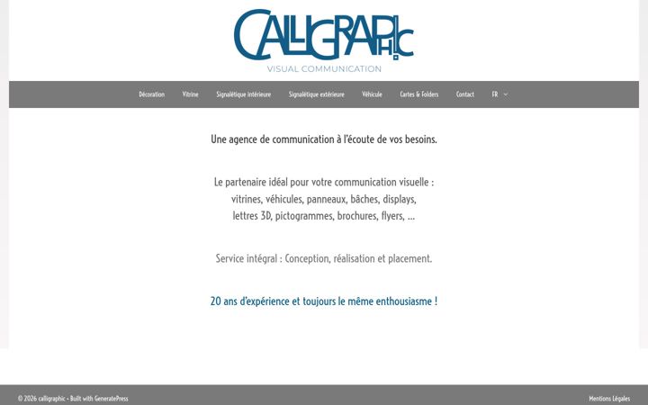 Screenshot of calligraphic.be