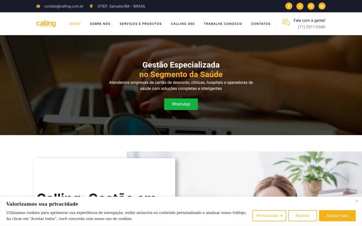 Screenshot van calling.com.br