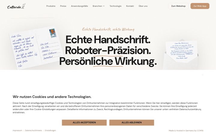 Screenshot of calliscribe.de