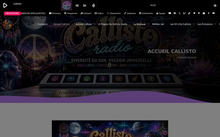 Screenshot of callistoradio.fr