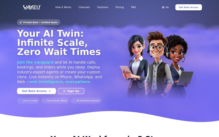 Screenshot of callmyself.ai