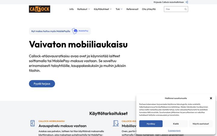 Screenshot of callock.fi