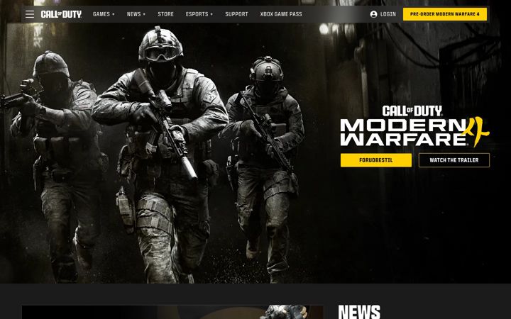 Snimka zaslona za callofduty.com