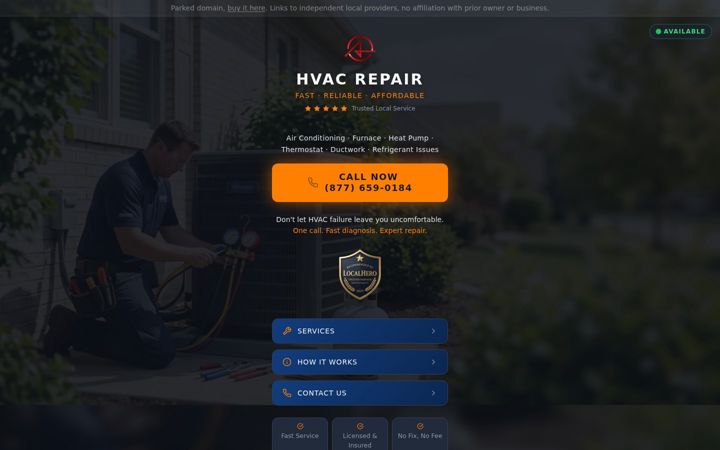Screenshot of callonehourheatingandair.com