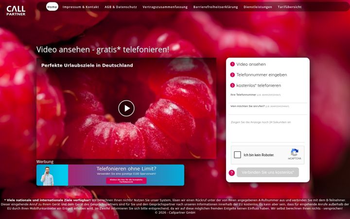 Screenshot of callpartner.de