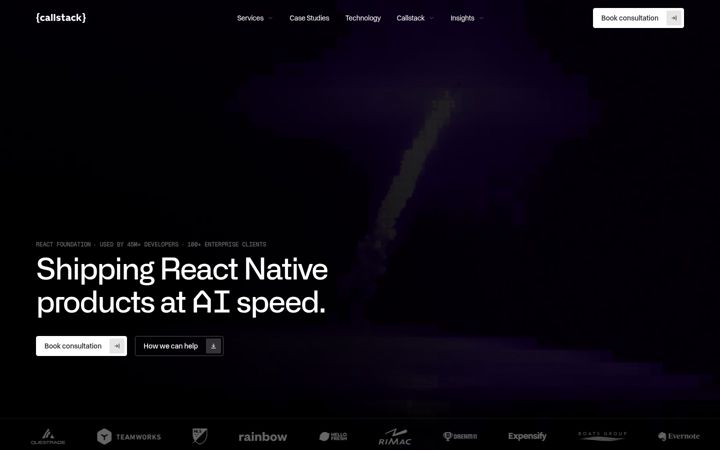 Screenshot of callstack.com