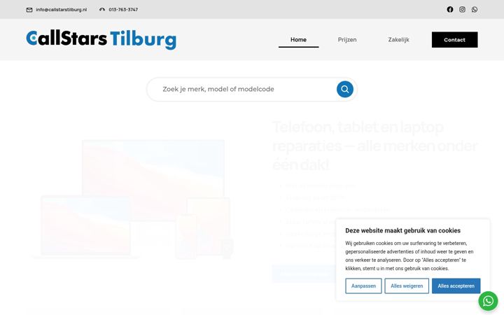 Screenshot of callstarstilburg.nl