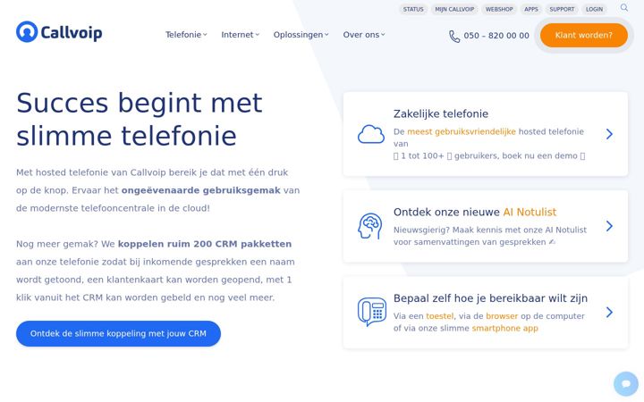 Screenshot of callvoip.nl