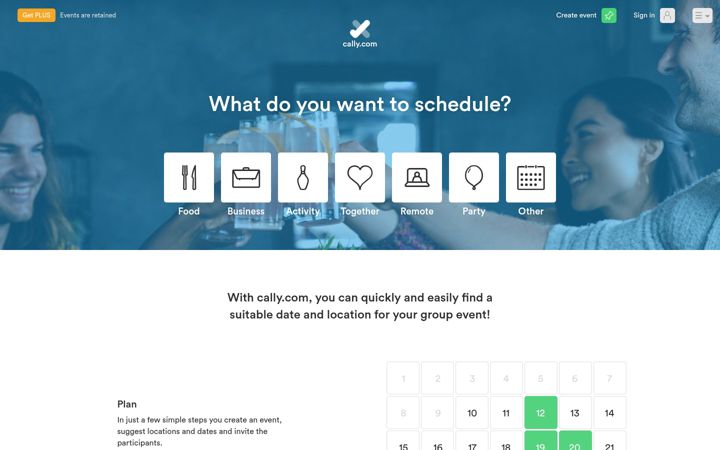 Screenshot of cally.com