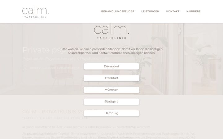 Screenshot του calm-tagesklinik.de