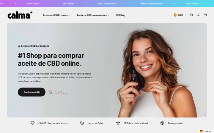 Screenshot of calma-cbd.es