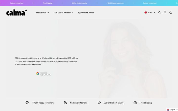 Screenshot of calmacbd.co.uk