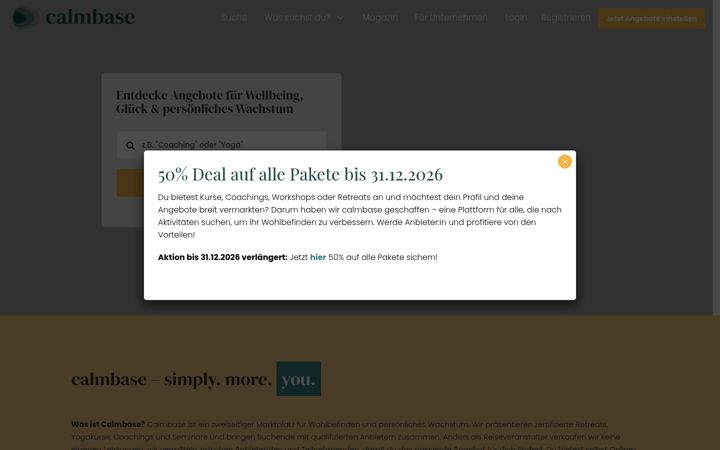 Screenshot of calmbase.de