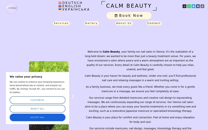 Screenshot of calmbeauty.at