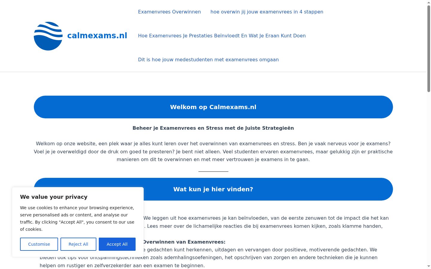 Captura de pantalla del banner de consentimiento mostrado antes de cualquier interacción