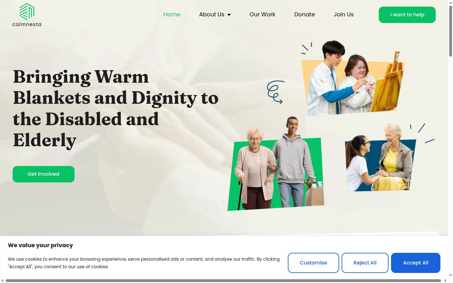 Screenshot of the consent banner shown before any interaction