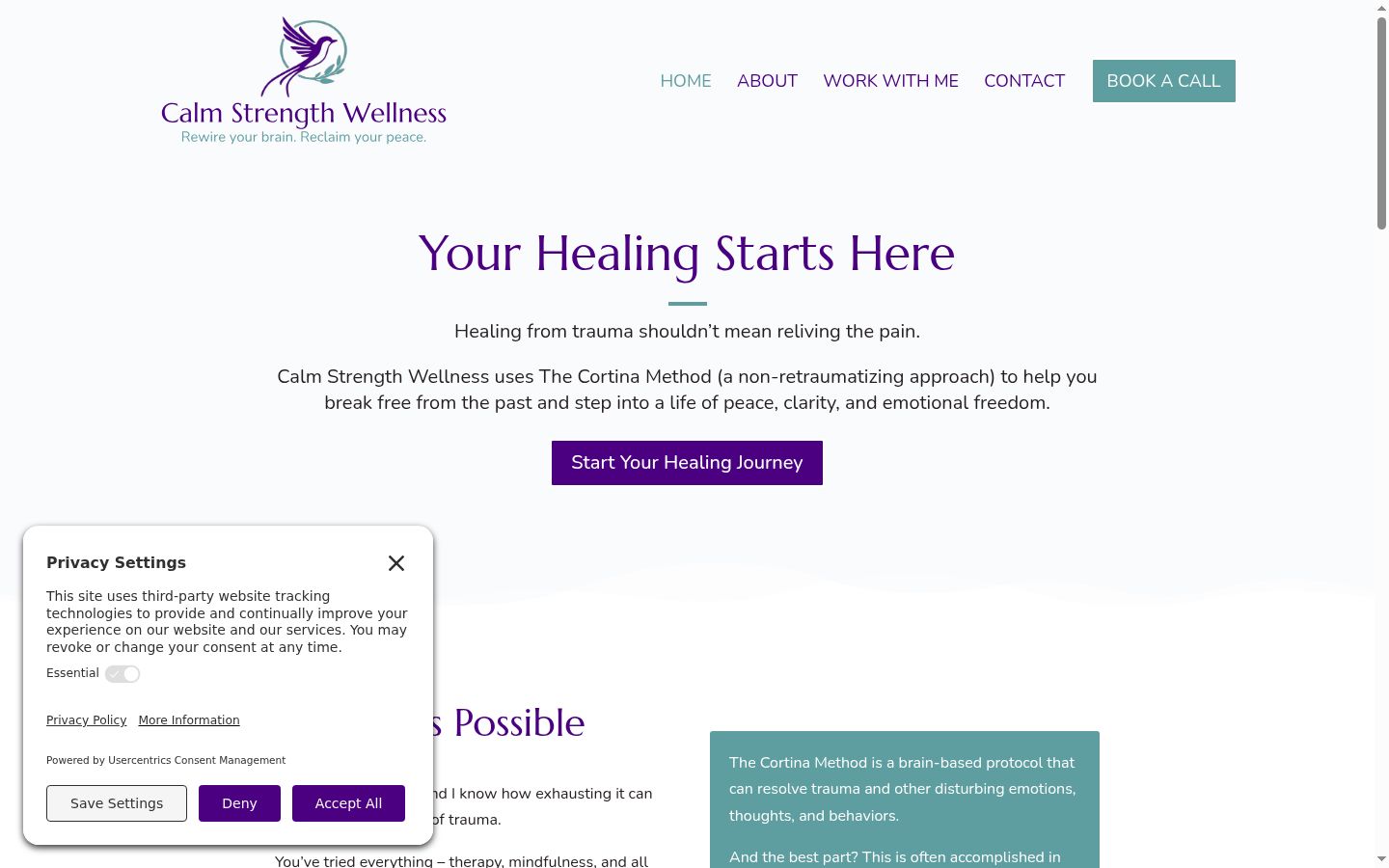 Screenshot of the consent banner shown before any interaction