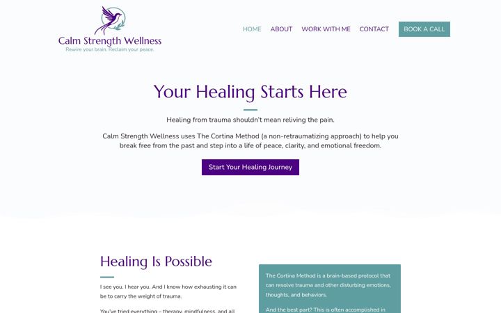 Screenshot of calmstrengthwellness.com