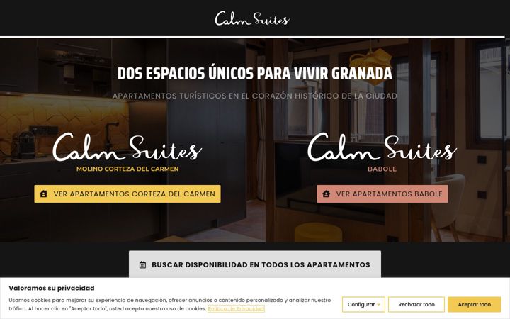 Screenshot of calmsuites.com
