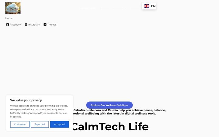 Screenshot of calmtech-life.com
