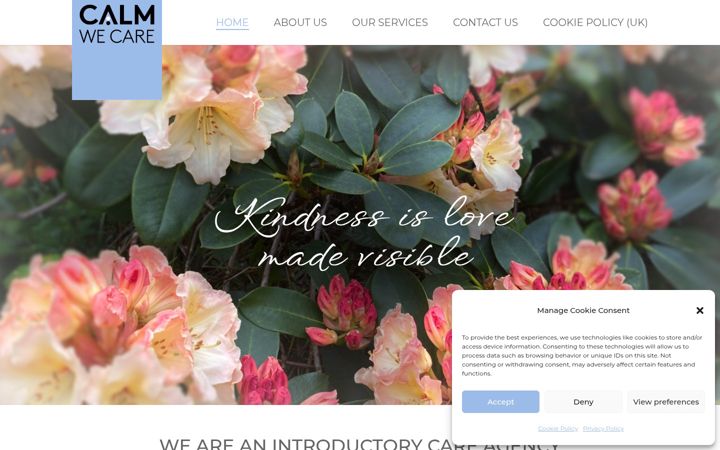 Screenshot of calmwecare.co.uk