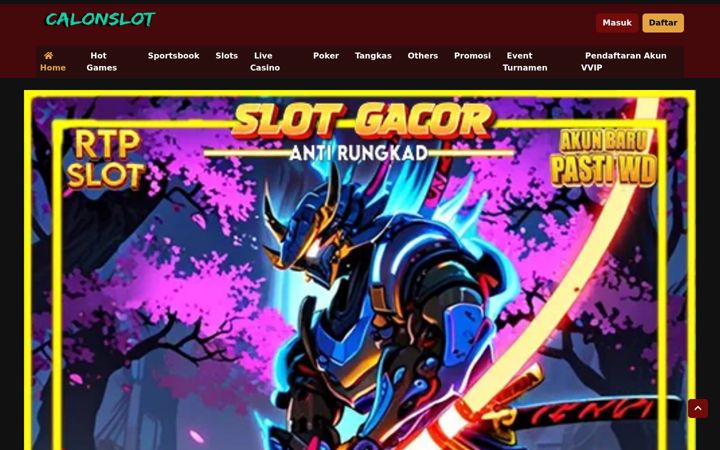 Screenshot of calonslot.com