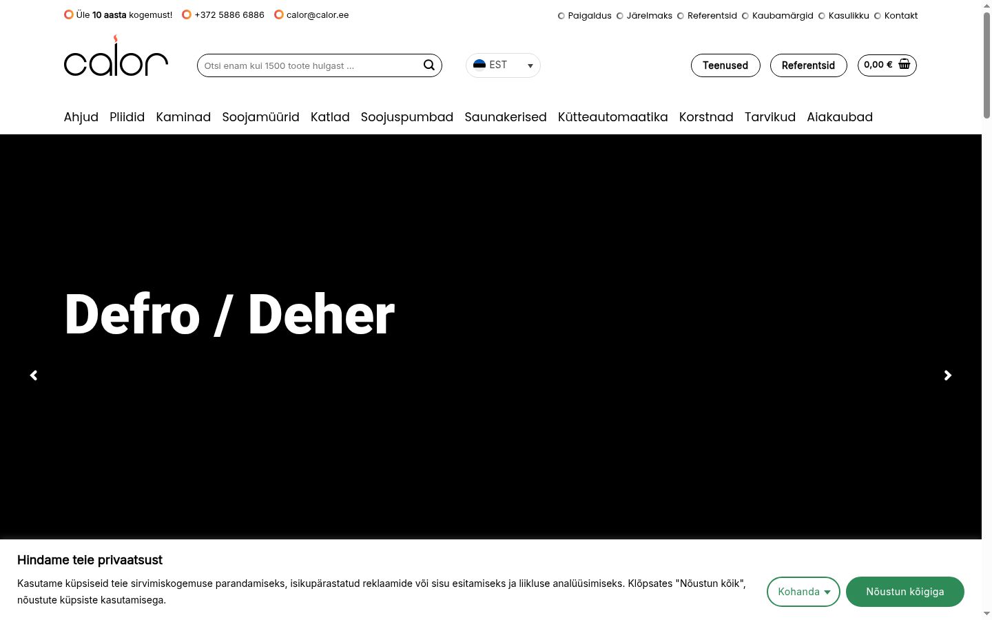Képernyőkép a bármilyen interakció előtt megjelenő hozzájárulási bannerről