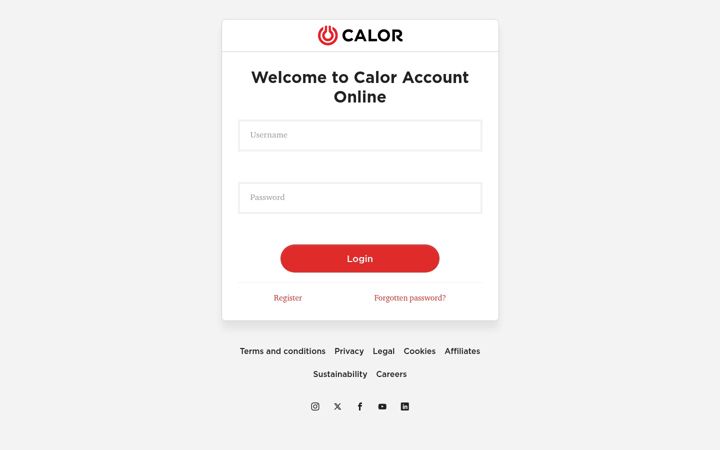 Screenshot of caloraccountonline.co.uk