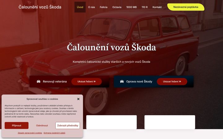 Screenshot stránky calouneniskoda.cz