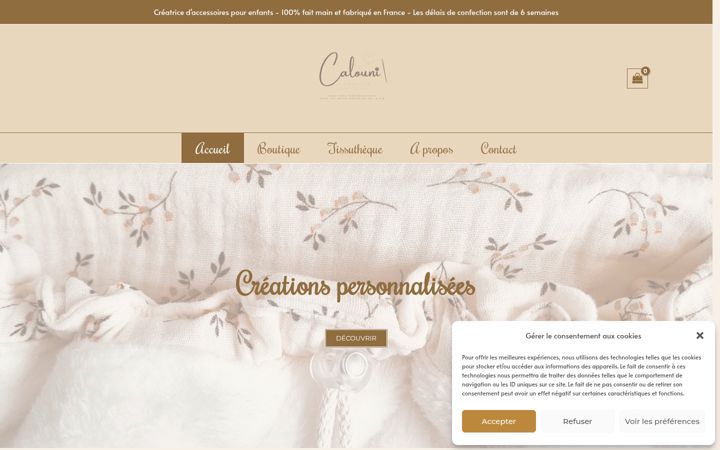 Screenshot di calounicreation.fr