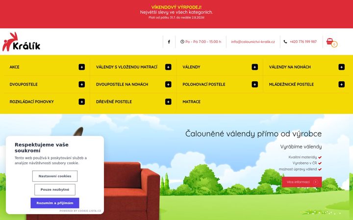 Screenshot stránky calounictvi-kralik.cz