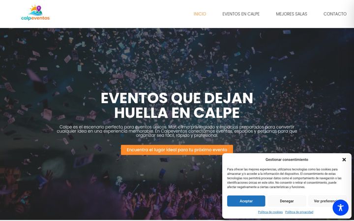 Screenshot of calpeventos.com