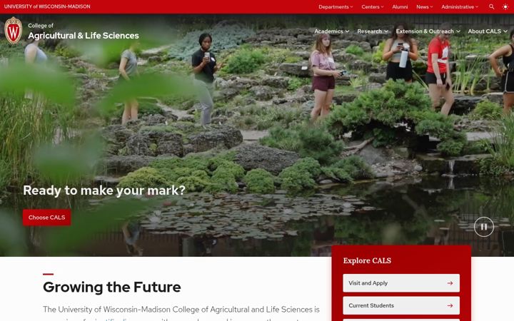 Screenshot von cals.wisc.edu