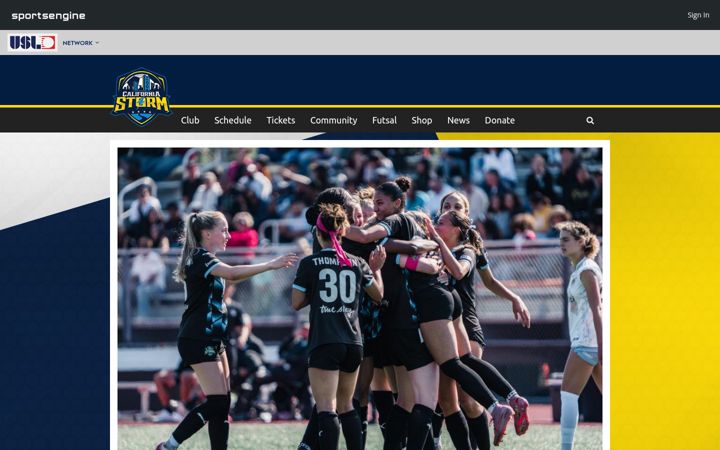 Screenshot of calstormsoccer.com
