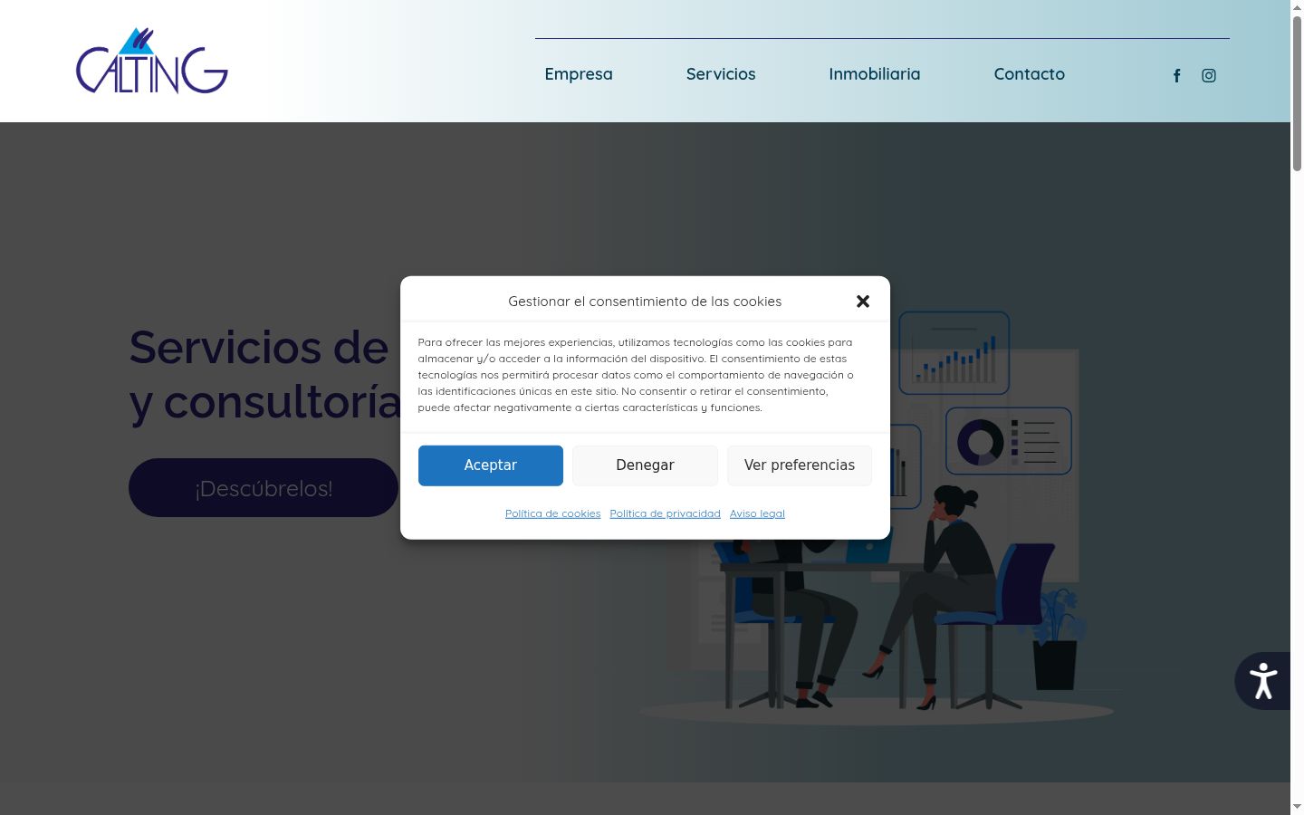 Screenshot del banner di consenso mostrato prima di qualsiasi interazione