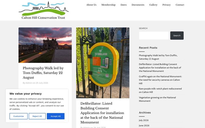 Screenshot of caltonhilltrust.org