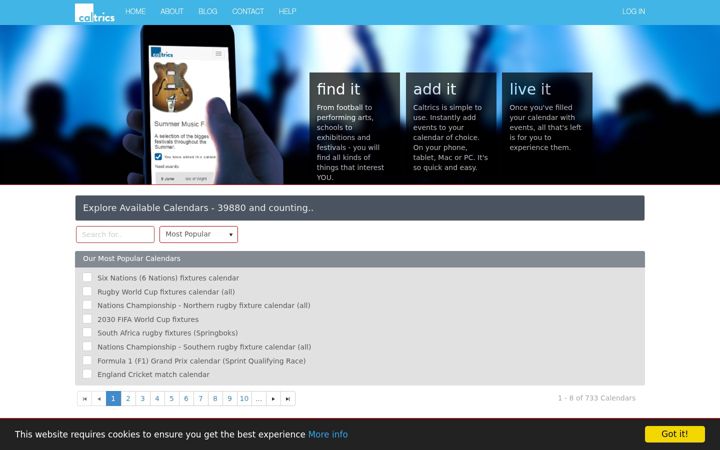 Screenshot of caltrics.com