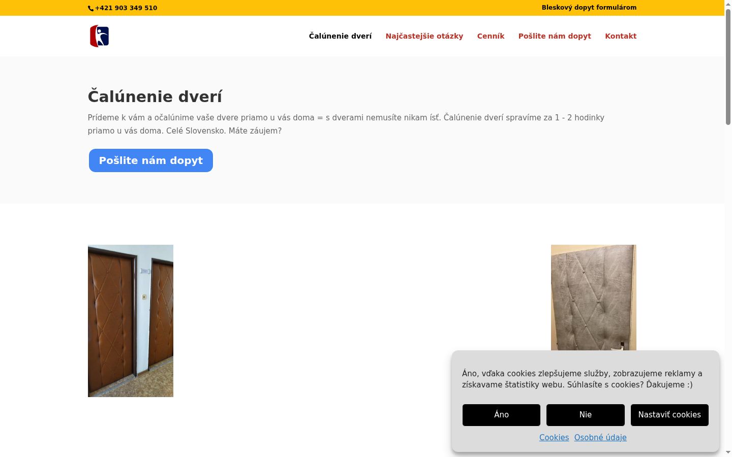 Skärmbild av samtyckesbannern som visades före någon interaktion