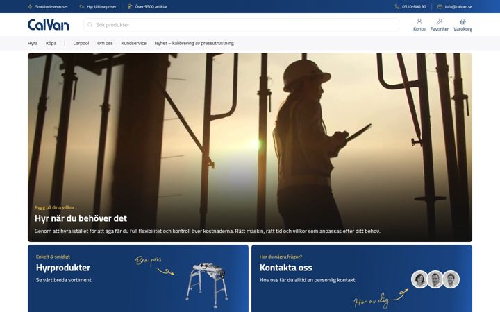 Screenshot of calvan.se