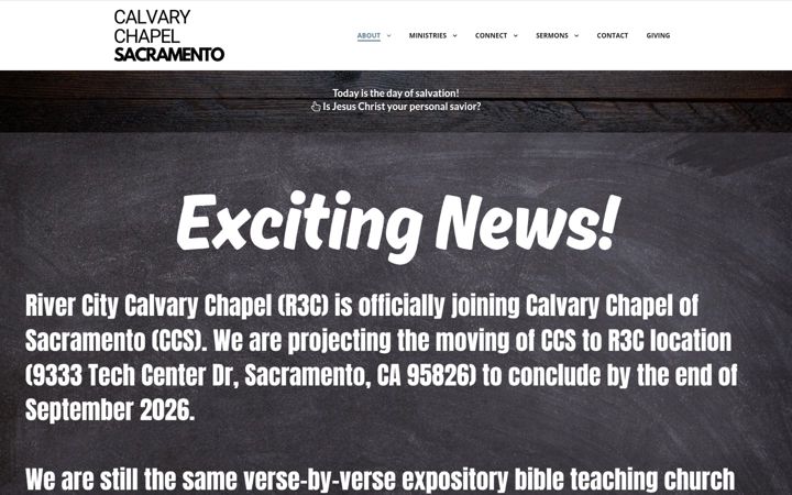 Екранна снимка на calvarysac.org