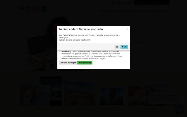 Screenshot of calvendo.de