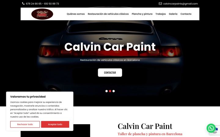 Captură de ecran a calvincarpaints.es