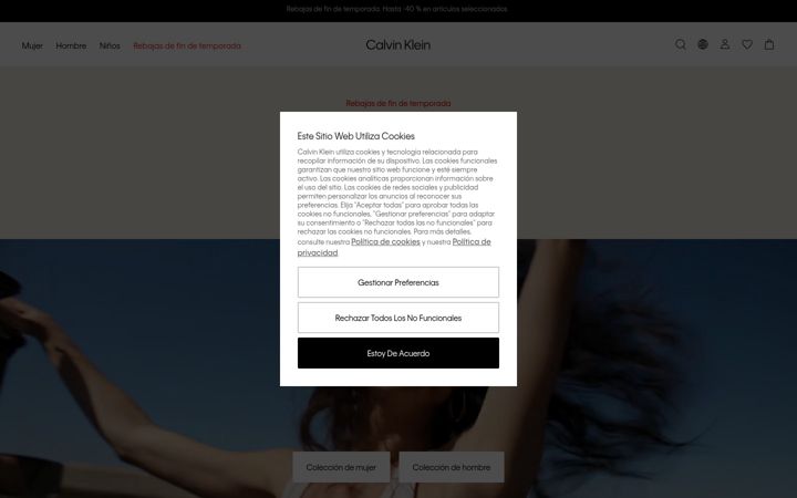 Screenshot of calvinklein.es