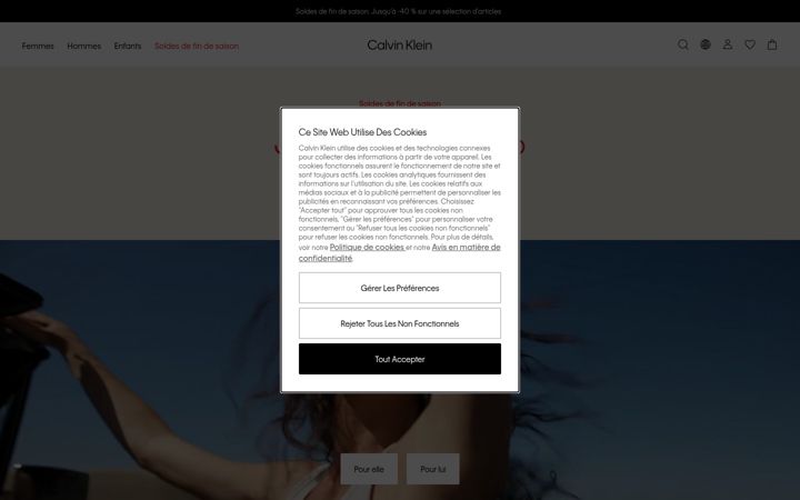 Screenshot of calvinklein.fr