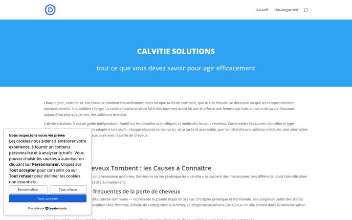 Екранна снимка на calvitie-solutions.fr