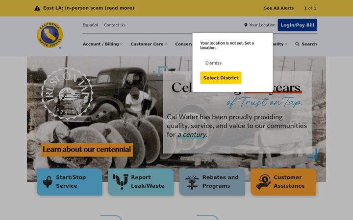 Screenshot of calwater.com